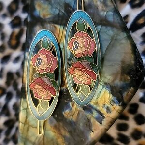 Vintage Cloisonne Barrettes